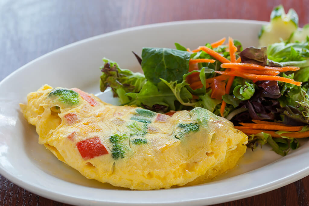 Fresh omelet with peppers